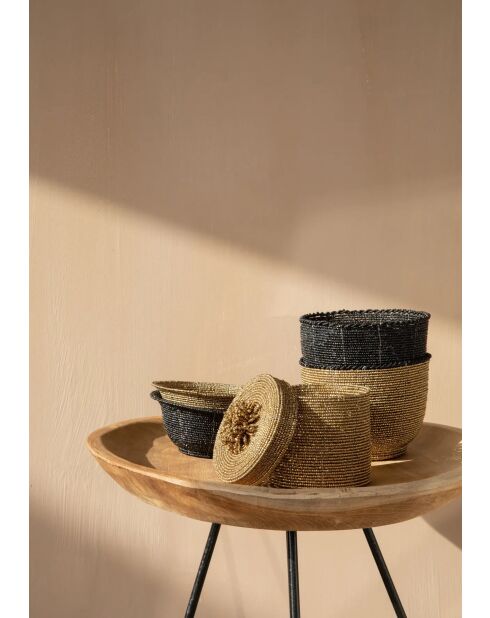 Le Bol Perlé Bas Noir S - 13x13x7 cm