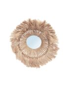 Le Miroir Abaca Solomon - Naturel - 85x85x20 cm