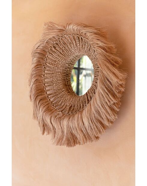 Le Miroir Abaca Solomon - Naturel - 85x85x20 cm