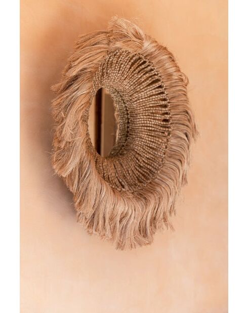 Le Miroir Abaca Solomon - Naturel - 85x85x20 cm