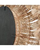 Le Miroir Abaca Solomon - Naturel - 85x85x20 cm