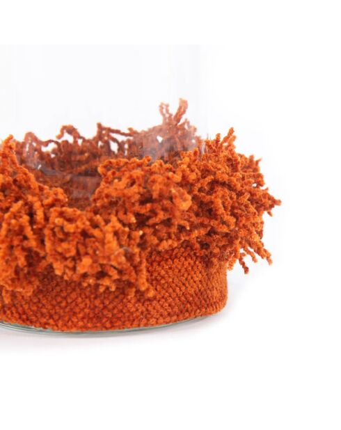 The Oh My Gee Kerzenhalter aus Samt, rostig, M, 8 x 8 x 11 cm