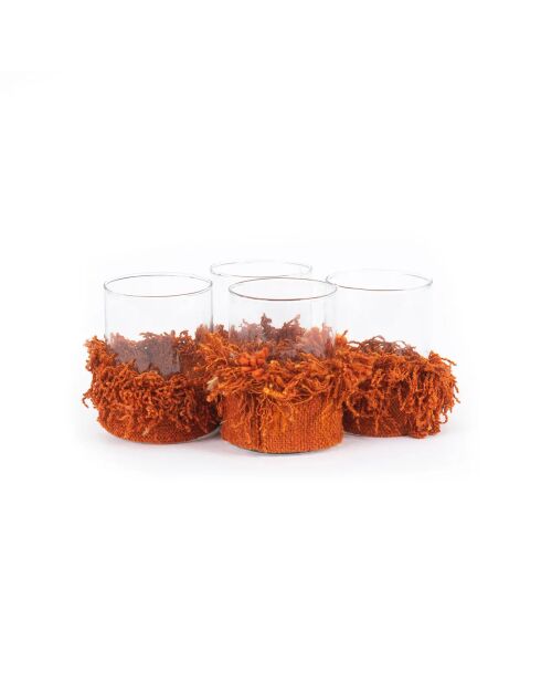 The Oh My Gee Kerzenhalter aus Samt, rostig, M, 8 x 8 x 11 cm