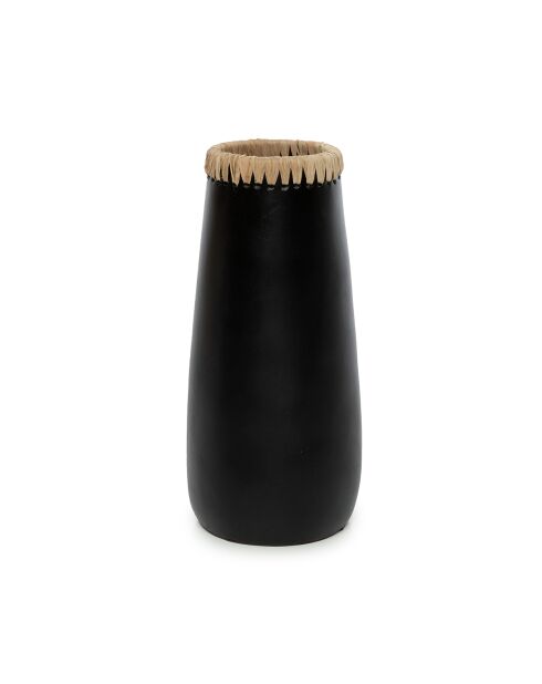 Le Vase Sneaky Noir Naturel L - 14x14x31 cm