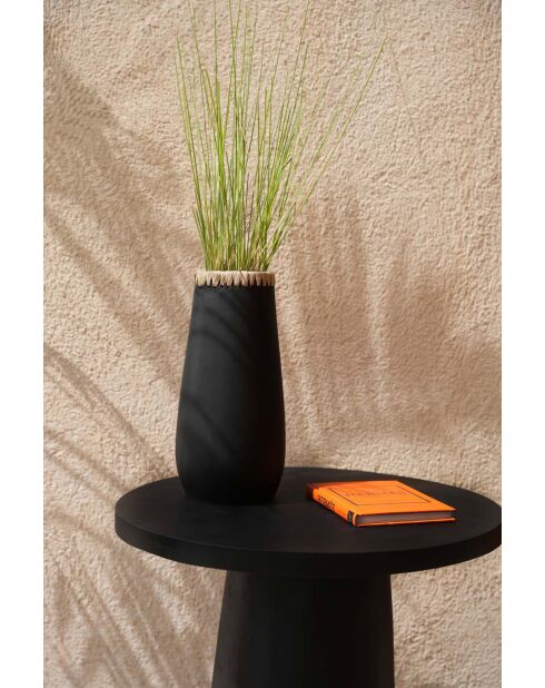 Le Vase Sneaky Noir Naturel L - 14x14x31 cm