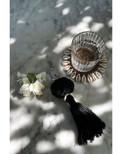 Le Porte-Clés Pompom - Noir - 4x4x15 cm