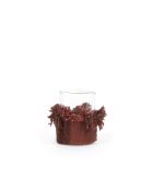 The Oh My Gee Kerzenhalter aus bordeauxfarbenem Samt, Größe M, 8 x 8 x 11 cm