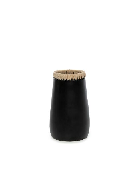 Le Vase Sneaky Noir Naturel S - 14x14x22 cm