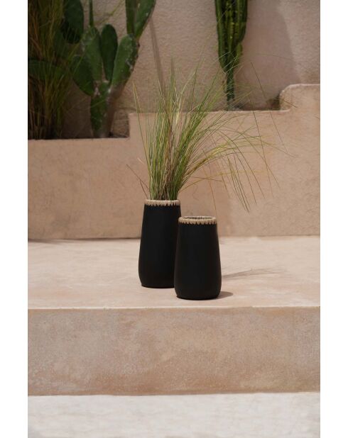 Le Vase Sneaky Noir Naturel S - 14x14x22 cm