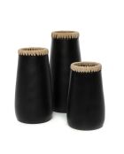 Le Vase Sneaky Noir Naturel S - 14x14x22 cm