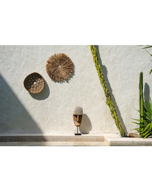 Le Masque De Cowrie Sur Pied M - 17x10x40 cm