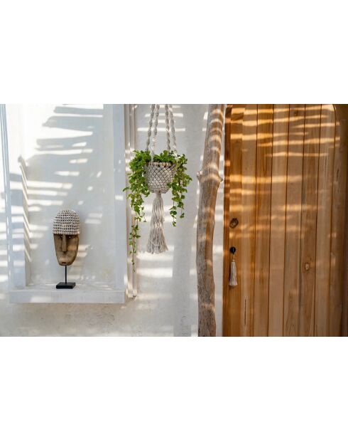 Le Masque De Cowrie Sur Pied M - 17x10x40 cm