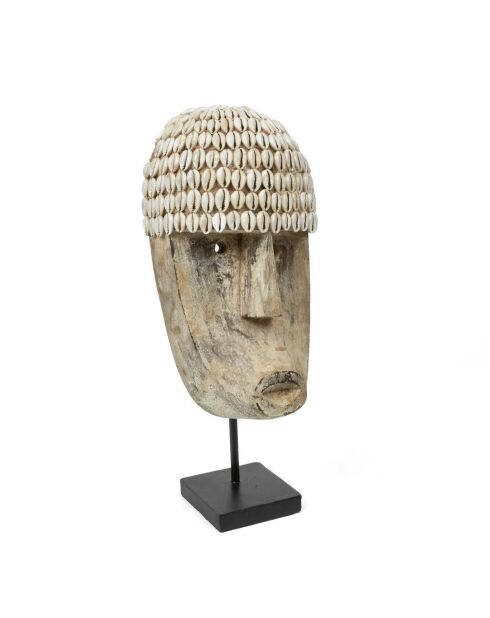Le Masque De Cowrie Sur Pied M - 17x10x40 cm