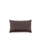 La Housse De Coussin Six Leather Panel - Chocolat - 30x50x1 cm