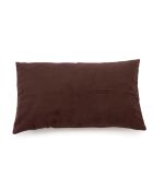 La Housse De Coussin Six Leather Panel - Chocolat - 30x50x1 cm