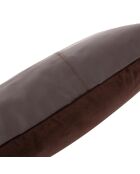 La Housse De Coussin Six Leather Panel - Chocolat - 30x50x1 cm