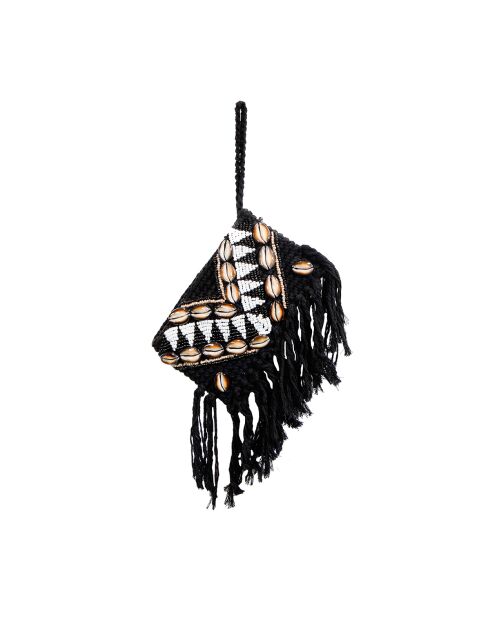 Pochette En Macramé - Noir - 20x3x15 cm