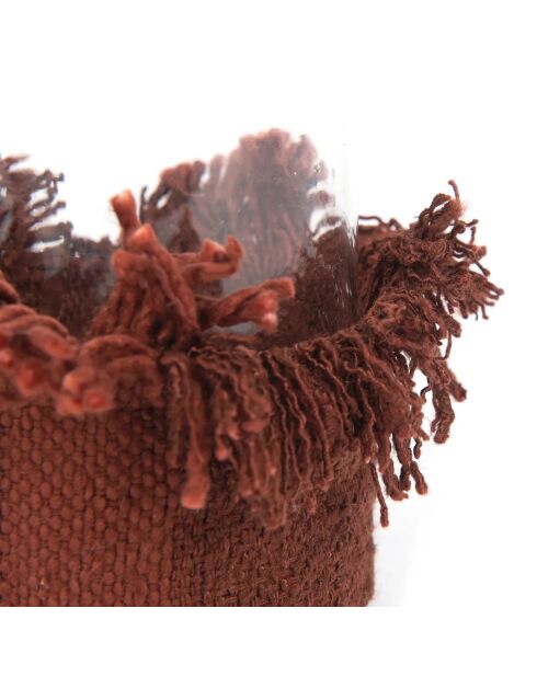 The Oh My Gee Kerzenhalter aus Samt, Bordeauxrot, S, 8 x 8 x 8 cm