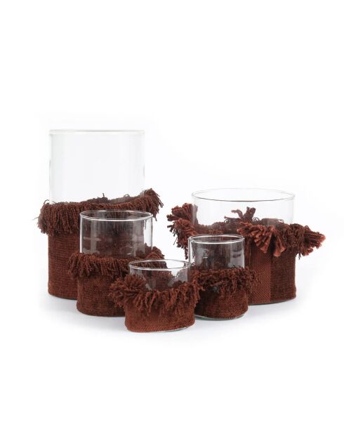 The Oh My Gee Kerzenhalter aus Samt, Bordeauxrot, S, 8 x 8 x 8 cm