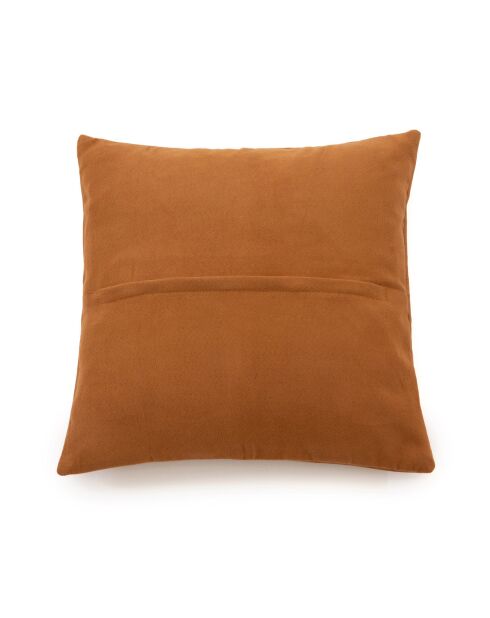 La Housse de Coussin Four Leather Panel - Camel - 40x40x1 cm