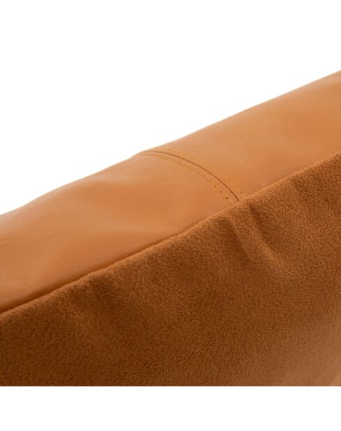 La Housse de Coussin Four Leather Panel - Camel - 40x40x1 cm