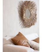 La Housse de Coussin Four Leather Panel - Camel - 40x40x1 cm