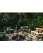 La Housse de Coussin Four Leather Panel - Camel - 40x40x1 cm