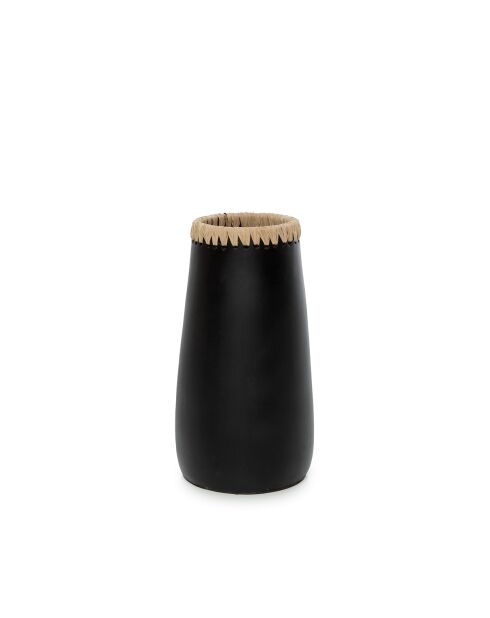 Le Vase Sneaky Noir Naturel M - 14x14x26 cm