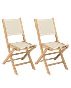 Set mit 2 beigen Gartenklappstühlen