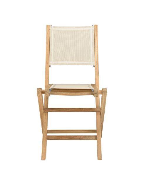 Set van 2 beige opvouwbare tuinstoelen