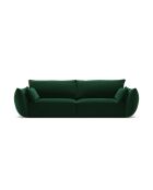 Sofá Vanda de terciopelo de 3 plazas verde botella - 208x110x85 cm