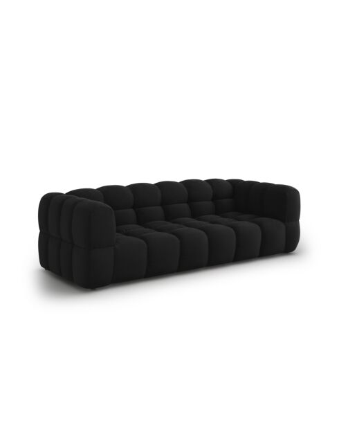 Aster Modulares 4-Sitzer-Sofa aus schwarzem Samt, 244 x 102 x 70