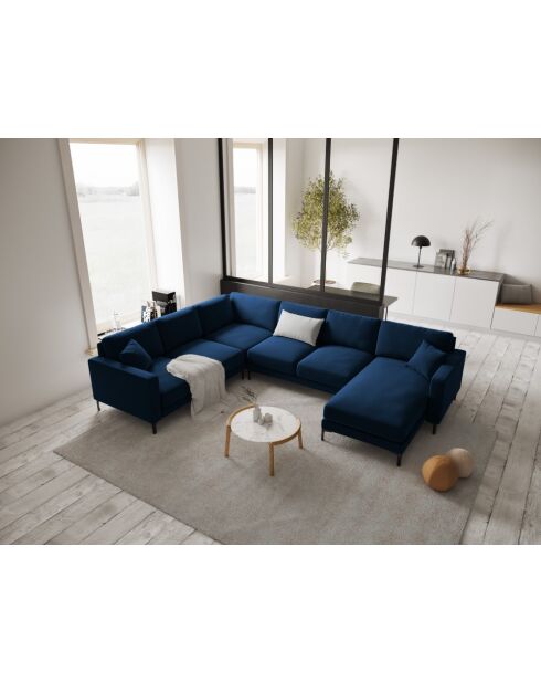 Panorama-Ecksofa (rechte Seite) Venus Velvet 6-Sitzer Königsblau - 326x236x90 cm