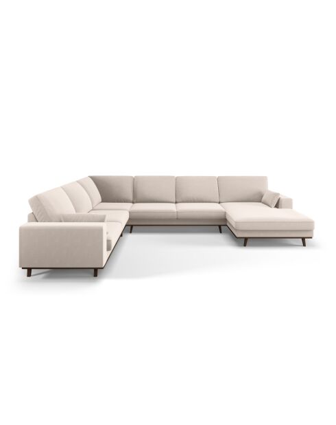 Panorama-Ecksofa (rechte Seite) Hebe 6-Sitzer Velvet Beige — 350 x 273 x 83 cm