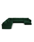 Panorama-Ecksofa (linke Seite) Vanda Velvet 8-Sitzer, flaschengrün — 384 x 284 x 85 cm