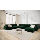 Panorama-Ecksofa (linke Seite) Vanda Velvet 8-Sitzer, flaschengrün — 384 x 284 x 85 cm