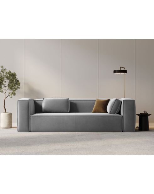 Verbena 4-Sitzer-Samtsofa Hellgrau - 230x94x73 cm