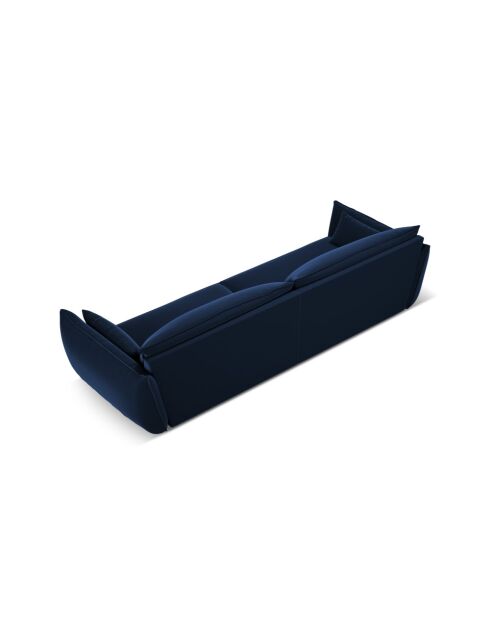 Sofá Vanda de terciopelo de 4 plazas azul real - 248x110x85 cm