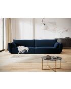 Sofá Vanda de terciopelo de 4 plazas azul real - 248x110x85 cm