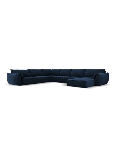 Panorama-Ecksofa (linke Seite) Vanda Velvet 8-Sitzer Königsblau - 384 x 284 x 85 cm