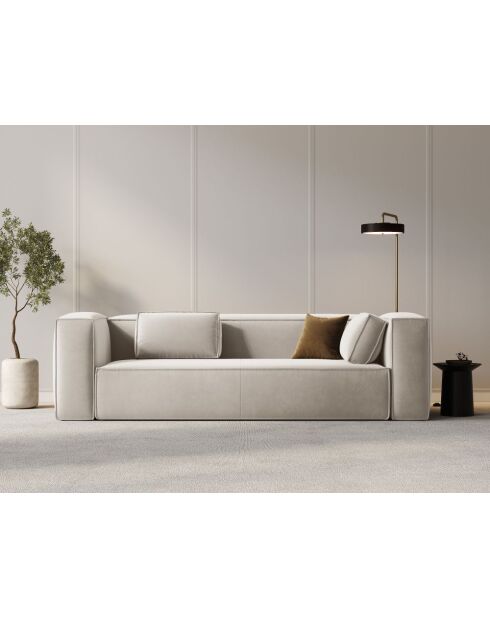 Verbena 4-Sitzer-Samtsofa Ecru - 230x94x73 cm