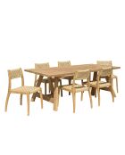 Juego de muebles de jardín para 6/8 personas: 1 mesa de comedor rectangular de color beige