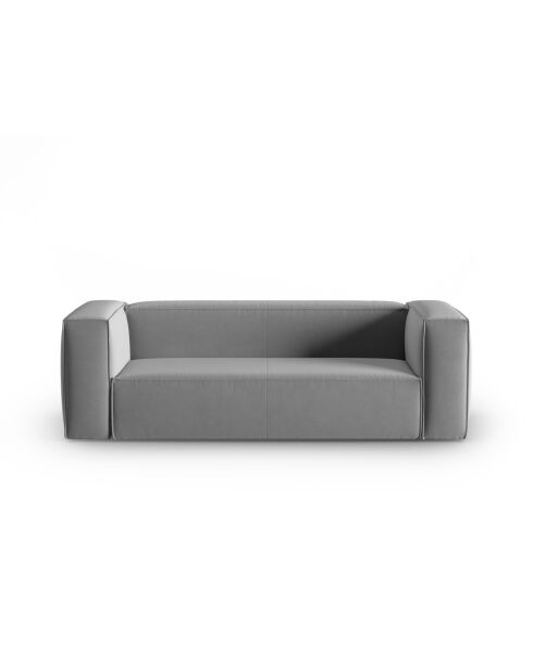 Verbena 3-Sitzer-Samtsofa Hellgrau - 200x94x73 cm