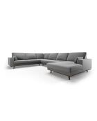 Panorama-Ecksofa (linke Seite) Samt Hebe 6 Sitze Grau - 350x273x83 cm