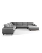 Panorama-Ecksofa (linke Seite) Samt Hebe 6 Sitze Grau - 350x273x83 cm
