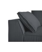 Venkel 3-zits converteerbare fluwelen bank met opbergdoos Donkergrijs - 235x100x87 cm