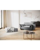 Pouf velours Vanda 1 place Gris - 100x80x38 cm