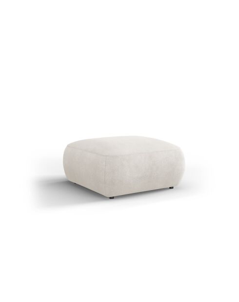 Bouclé Pouf Jasmin 1 place Beige - 75x75x36