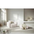 Bouclé Pouf Jasmin 1 place Beige - 75x75x36