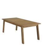 Ensemble de salon de jardin EN BOIS ACACIA 6/8 pers - 1 table rectangulaire, 6 fauteuils acacia et cordage synthétique beige
